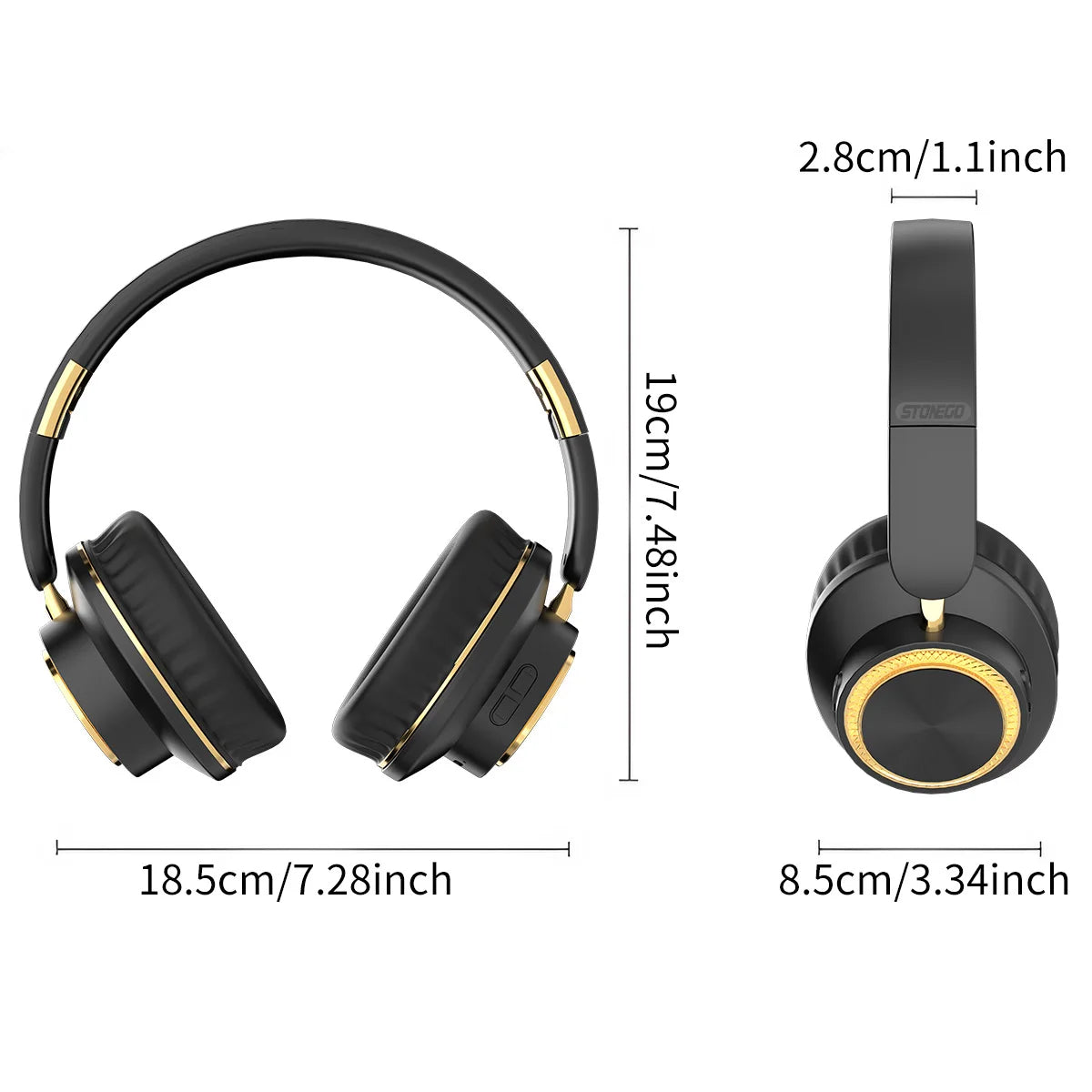 Foldable Wireless Bluetooth Headphones Over Ear Gaming Headset