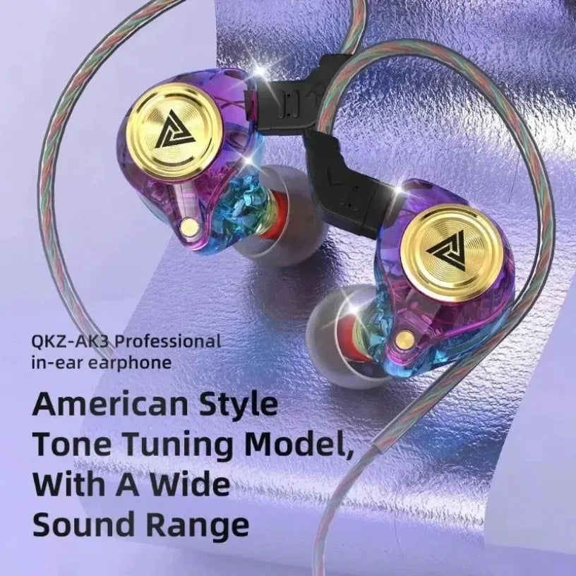 QKZ AK3 FiLe Wired Earphone with Microphone HiFi Bass Headset