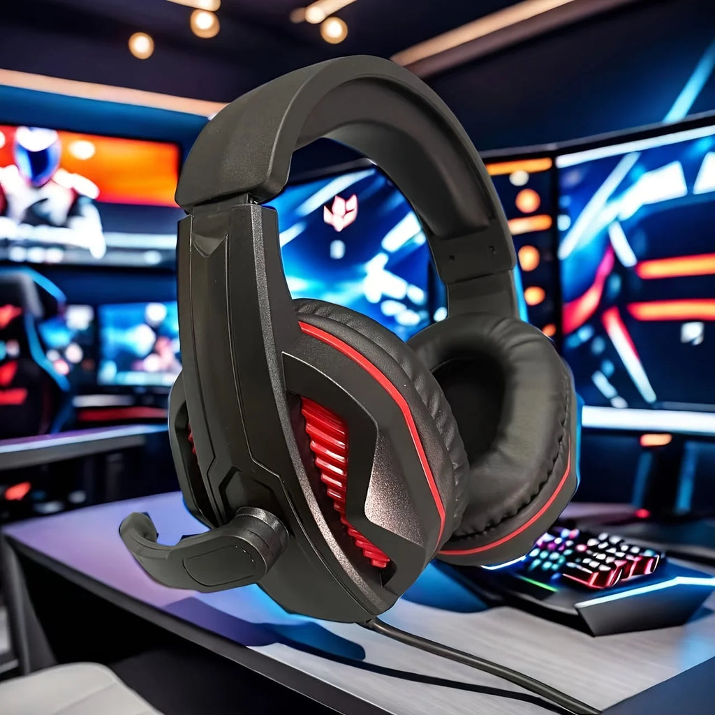 H4 Gaming Over-Ear Headphones with Mic Wired Deep Bass