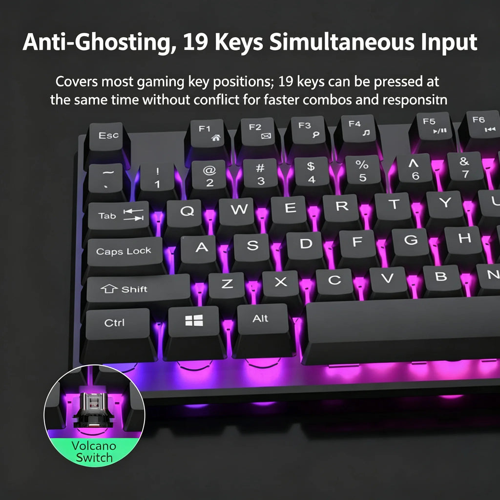 RGB Backlit Wired Gaming Keyboard
