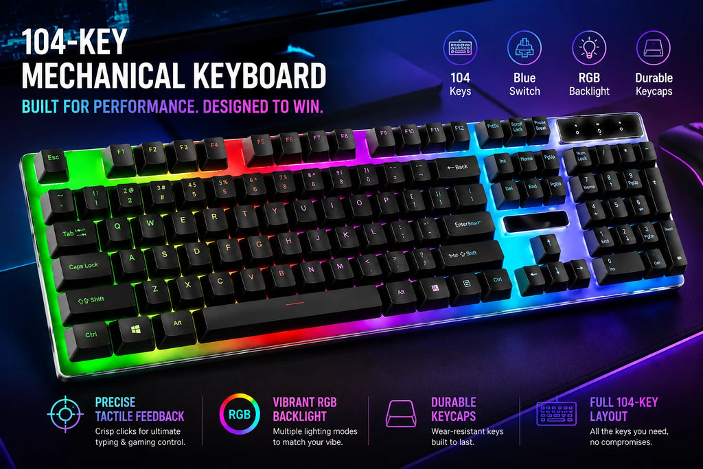 RGB Backlit Wired Mechanical Gaming Keyboard and Mouse Combo
