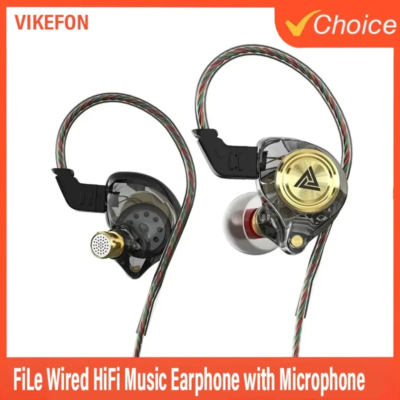 QKZ AK3 FiLe Wired Earphone with Microphone HiFi Bass Headset