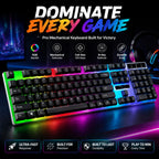 RGB Backlit Wired Mechanical Gaming Keyboard and Mouse Combo