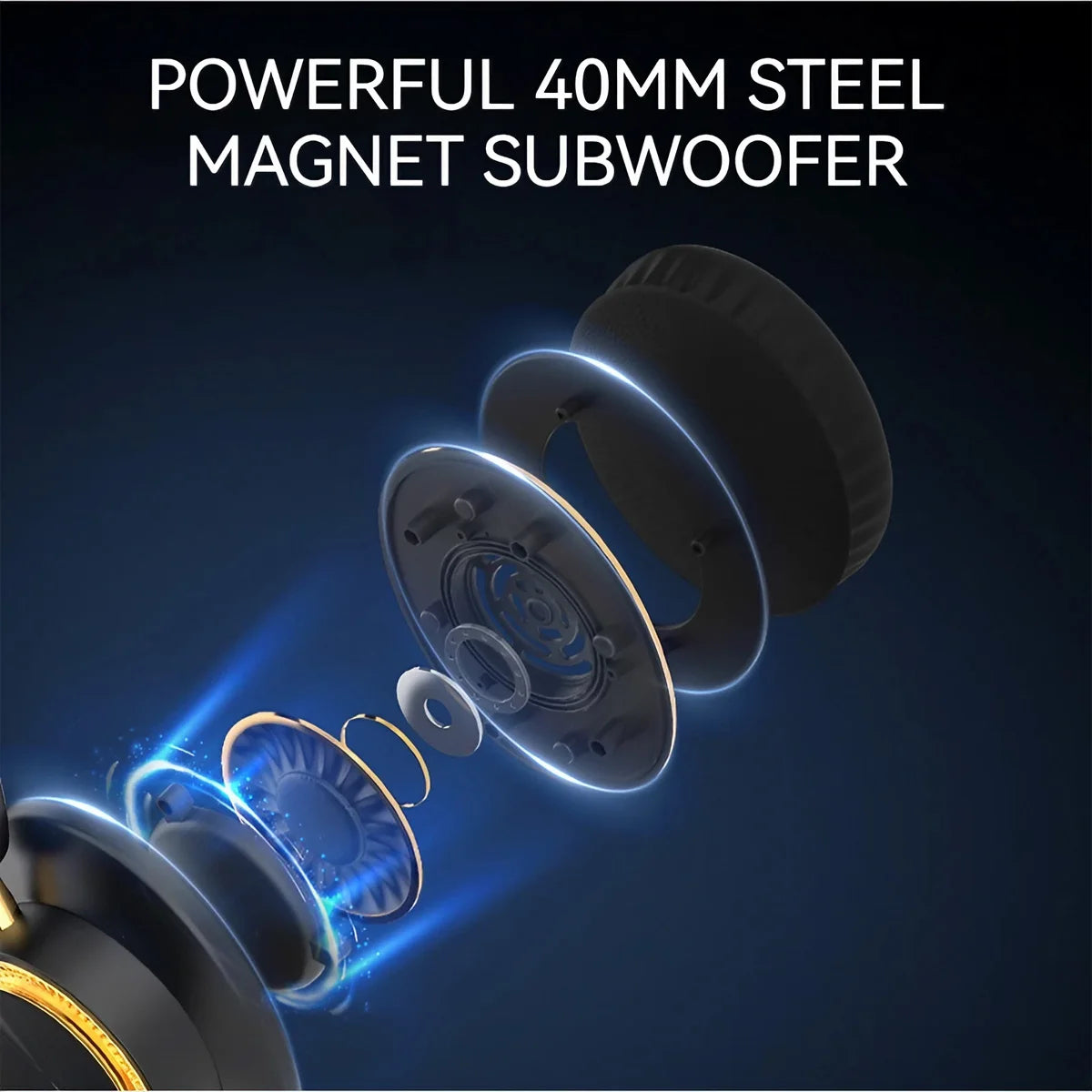 Foldable Wireless Bluetooth Headphones Over Ear Gaming Headset